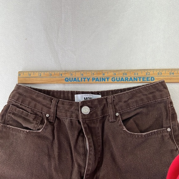 Refuge Brown Jeans Mom Skinny Straight Ankle High Rise Juniors Size 5 Pants - Picture 7 of 10